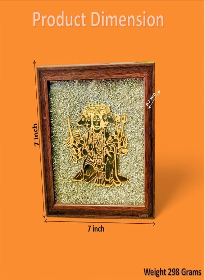 GEMTUB Natural Pyrite Dust Frame with Panchmukhi Hanuman Ji | Attracts Wealth, Prosperity & Good Luck | Feng Shui & Vastu Decor for Home & Office | Spiritual Gift & Positive Energy | 7x7 Inch - Image 2